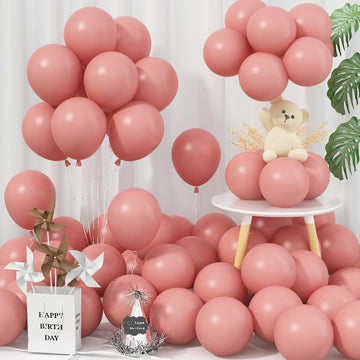 Jobkoo Dusty Pink Balloons 5 Inch, 60 Pcs Small Vintage Pink Balloon Boho Dusty Rose Latex Balloons 5'' Mini Matte Retro Blush M