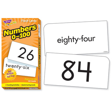 Trend Enterprises: Numbers 0-100 Skill Drill Flash Cards, Numerals And Number Words, Exciting Way For Everyone To Learn, Great F