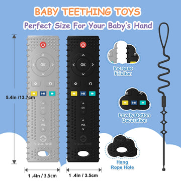 Yoolane Baby Teething Toys Silicone Teethers For Babies 3-24 Months Remote Control Shape Teething Relief Chew Toy For Toddler In