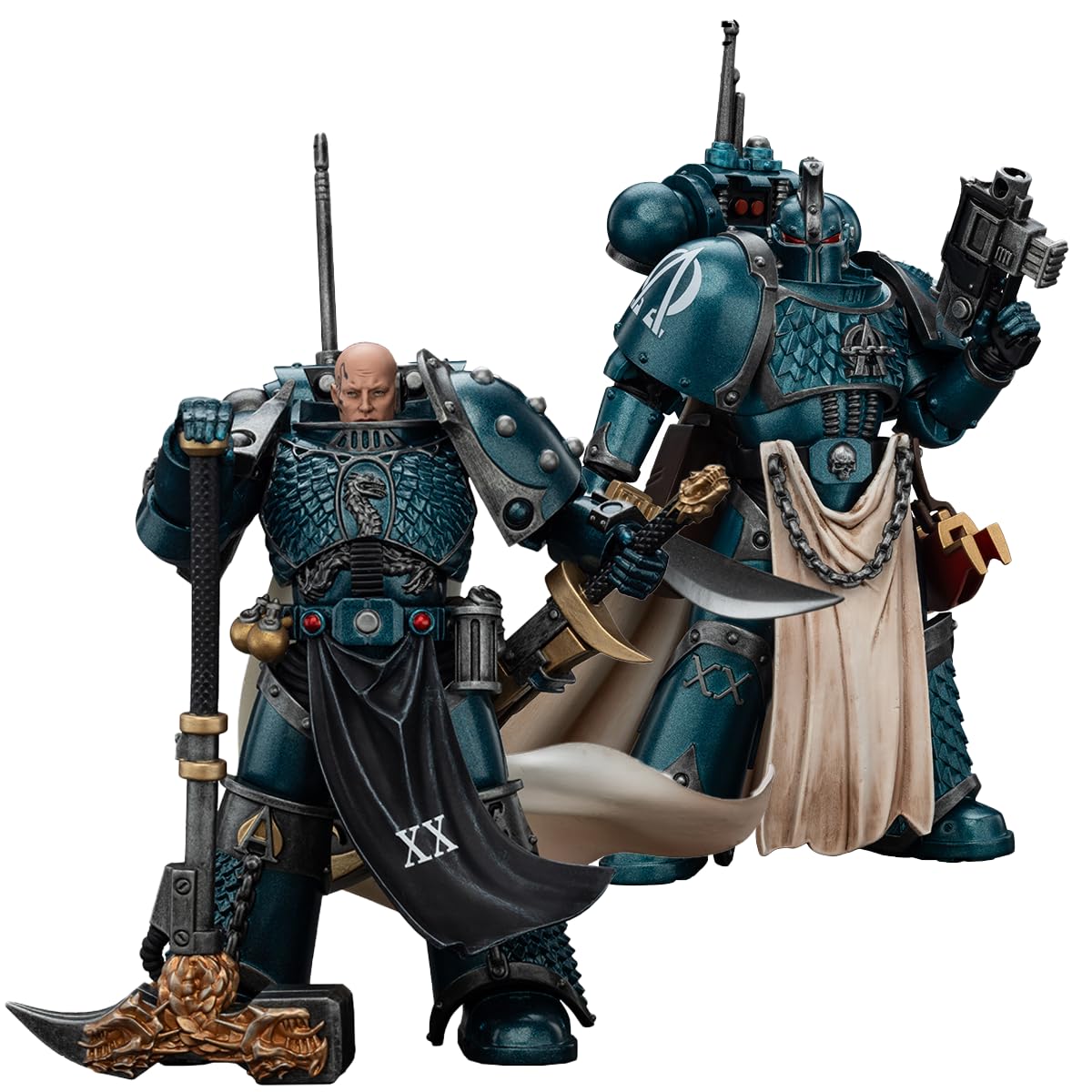 JOYTOY Warhammer The Horus Heresy 1/18 Action Figure-Alpha Legion Legion Praetor with Power decorative replica blade-Harrowmaster Armillus Dynat 2PCS-Collection Model Birthday Gifts