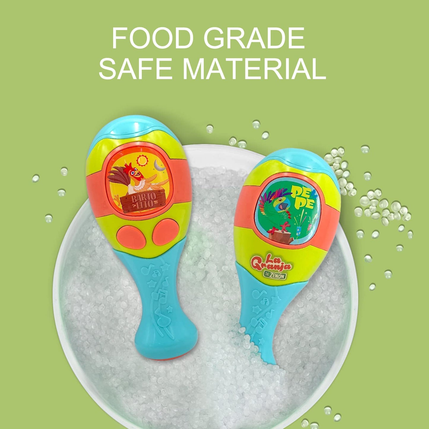 La Granja De Zenon Newborn Toys Bartolito Maracas For Kids With Electric,Egg Shakers Maracas And Baby Rattles 0-6 Months,Musical