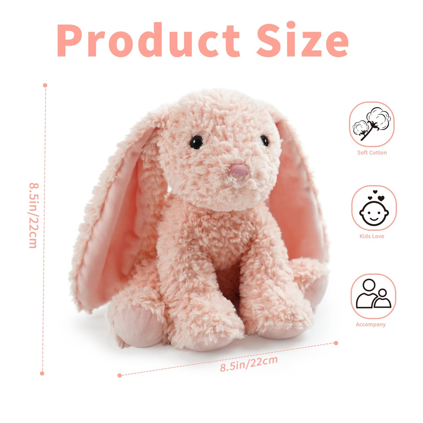 Hideekoog Bunny Stuffed Animal Toys  8.5 Inch Soft and Cuddly Lop-Eared Rabbit Plush Animals Toy  Cute and Realistic Stuffed Animals Gifts for Boys and Girls Soft Toy for Kids
