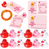 Lasuroa 12 Sets Duck Tag Cruise Kits, Includes 12 Rubber Cruise Ducks And 12 Tags With Rubber Bands Valentine Ducks Bath Toy Gif