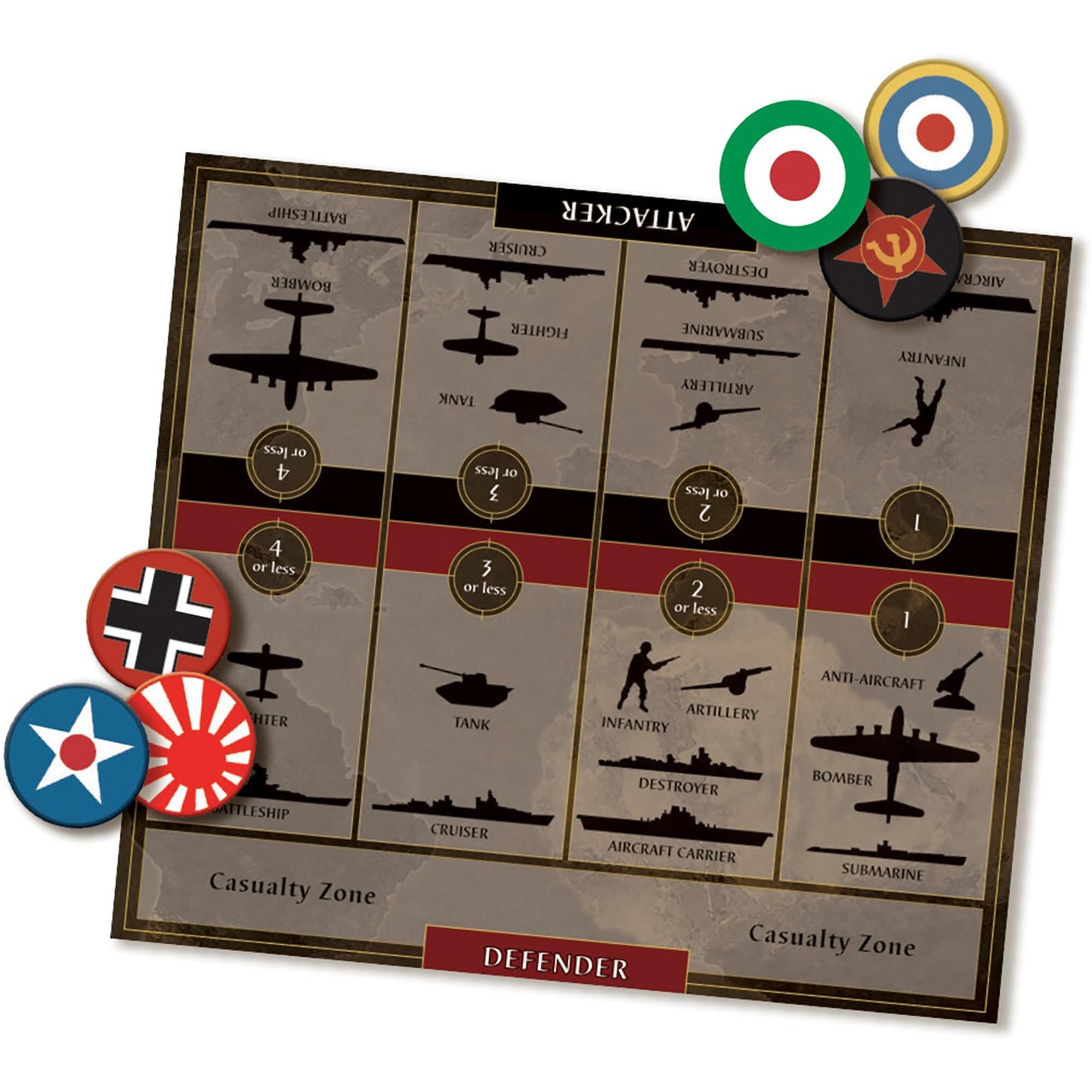 Renegade Game Studios Axis & Allies: Anniversary Edition - 2-6 Players - 40th Deluxe, 24"x46" Board, Over 600 Miniatures, Cardstock