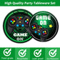 96 Pcs Video Game Plates And Napkins Party Supplies Gaming Party Tableware Set Green Gamer Party Decorations Favors For Kids Bir