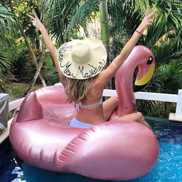 Jasonwell Giant Inflatable Flamingo Pool Float with Fast Valves Summer Beach Swimming Pool Floatie Lounge Floating Raft Outdoor Party Decorations Toys for mature-themeds (XL)