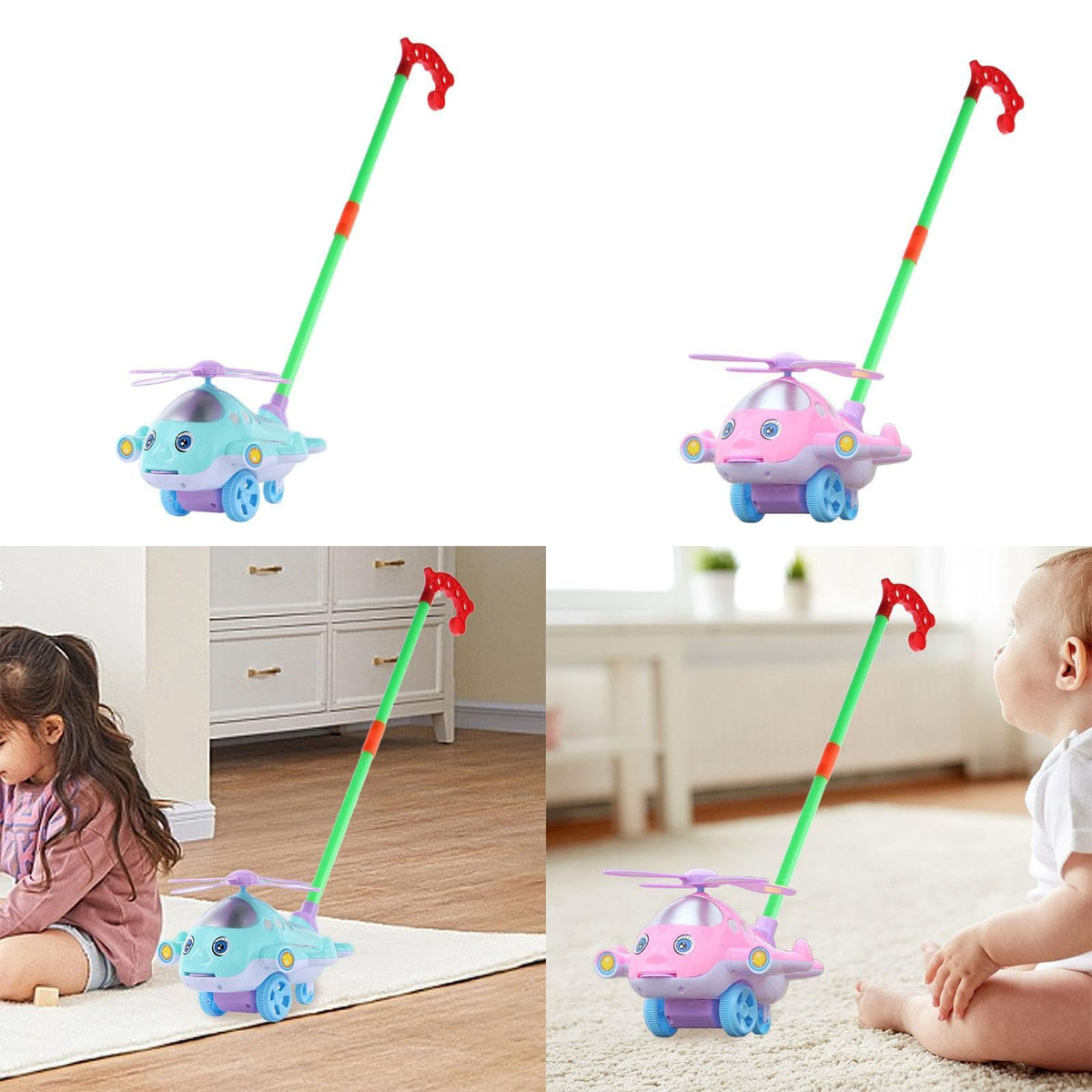 Styleheaven Push Along Walking Toy Early Education Learning Walking Toy For Age 13 Kids Blue