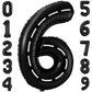 Bbpool Race Car Number 6 Balloon, 40 Inch, Black, Birthday Party Decoration