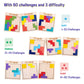 Coogam Wooden Puzzle Pattern Blocks - 3D Brain Teasers, 60 Challenges, Basswood Tangram Jigsaw for Kids & Adults