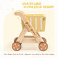 ROBOTIME Wooden Shopping Cart Toy - Height-Adjustable Push Walker for Toddlers, 15.4x11.9x20.9 inches, Yellow, Model WRP171