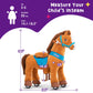 Ponycycle Ride On Toy Riding Horse Ride-On Horse For Toddler Riding Pony Toy (With Brake/ 30' Height/Size 3) Plush Animal Mechanical Pony Rider With Wheels Spirit Toys Birthday Surprise Brown E337