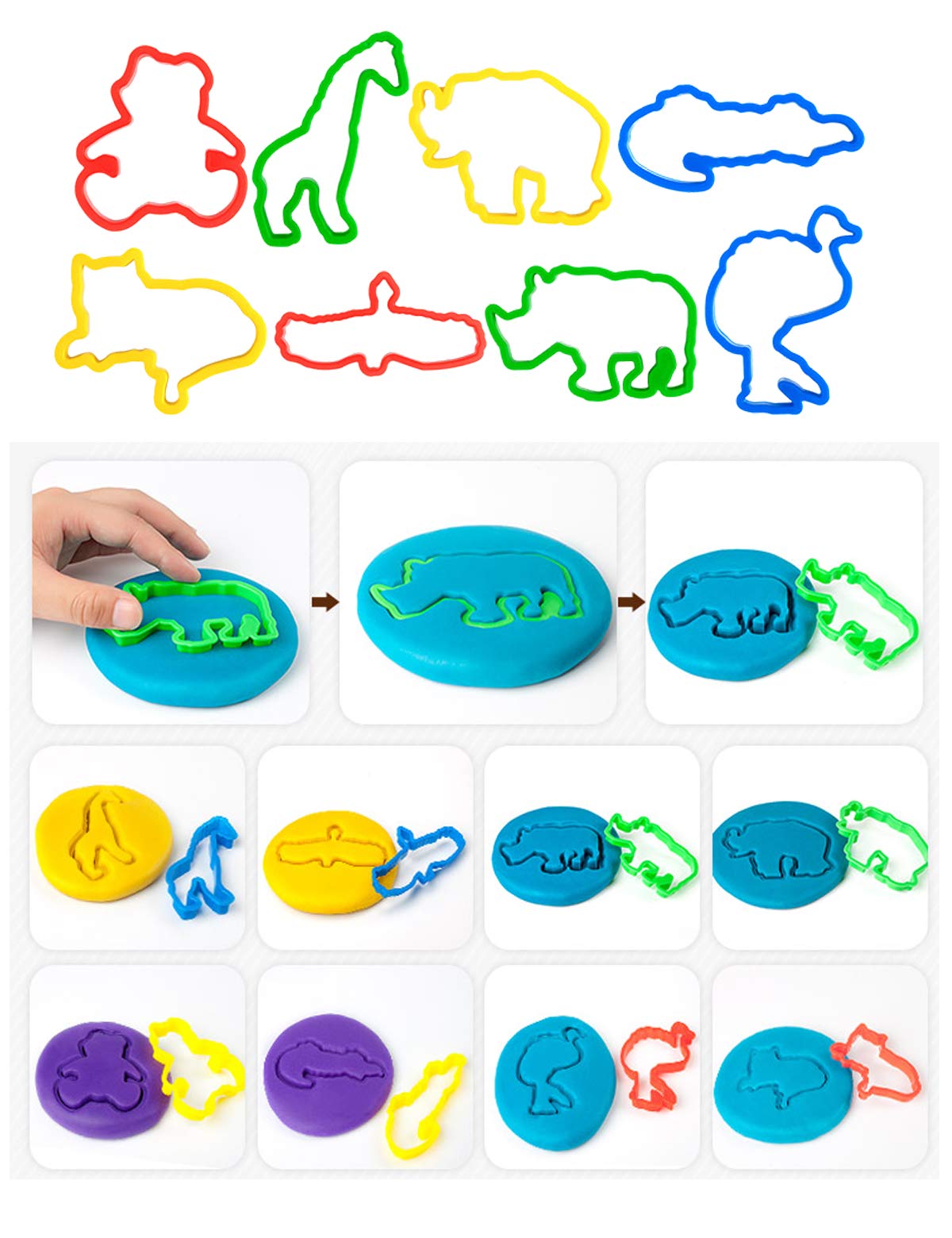 Pecopcock Play Dough Tools Set For Kids 69Pcs Dough Accessories Letter Molds, Rollers And Cutters, Numeral Molds Various Plastic