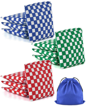 TINDTOP Mini Bean Bags for Tossing - 3.1 x 3.1  12 Pack Cornhole Outdoor Toss Gaming Colorful Canvas Bean Bags Carnival Games Kids Beanbags tossing Games for Kids