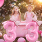 40 Inch Number 3 Balloon With Bow Pink Birthday Number Balloon For Girls Daughter Birthday Decorations Party Supplies