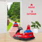 Hetoy Bumper Car For Toddlers, 6V Electric Ride On Toys For Kids, 1.9 Mph Max Speed, Steering Wheel, 360 Degree Spin, 2-Speeds, Lights, Music & Horn, Birthday Gift For Boys Girls 2-6 Years, Bright-Red