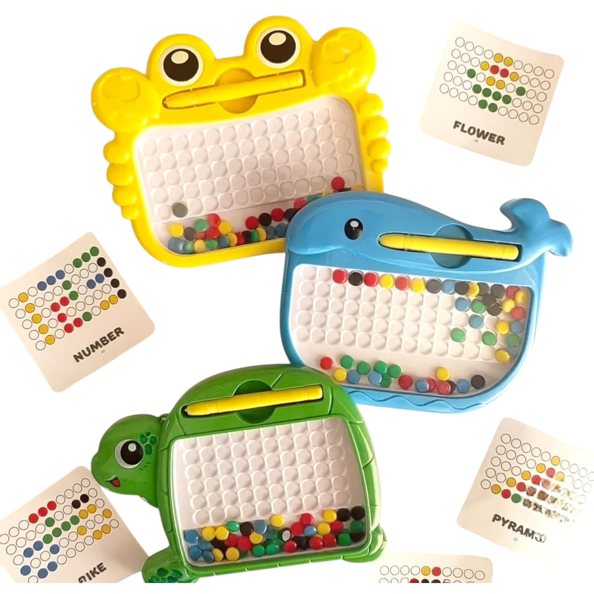 Shaktism Magnetic Drawing Board With Pen And Beads, Educational Toy For Kids 3+ Years, Interactive Learning