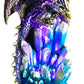 Ebros 6.25' Tall Purple And Gold Cosmic Galaxy Dragon On Blue Crystal Stalactite Rock Statue With Led Night Light Feature As Dungeons And Dragons Fantasy Decor Accent Figurine