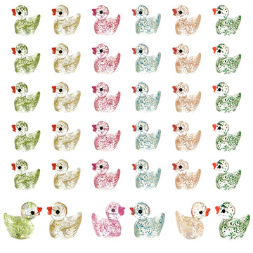 Hamiyell Pack Of 36 Tiny Ducks Little Plastic Duck Mini Resin Ducks For Garden Decorations, Dollhouse Miniatures, Crafts Ornamen