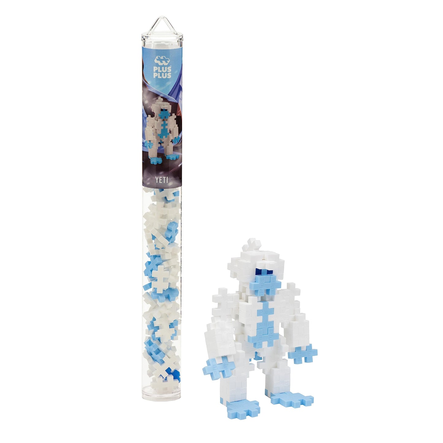 Plus Plus 3D Puzzle Building Block Set, 70 Mini Interlocking Pieces, Fun Holiday Activities For Kids - Yeti Mini Maker Tube