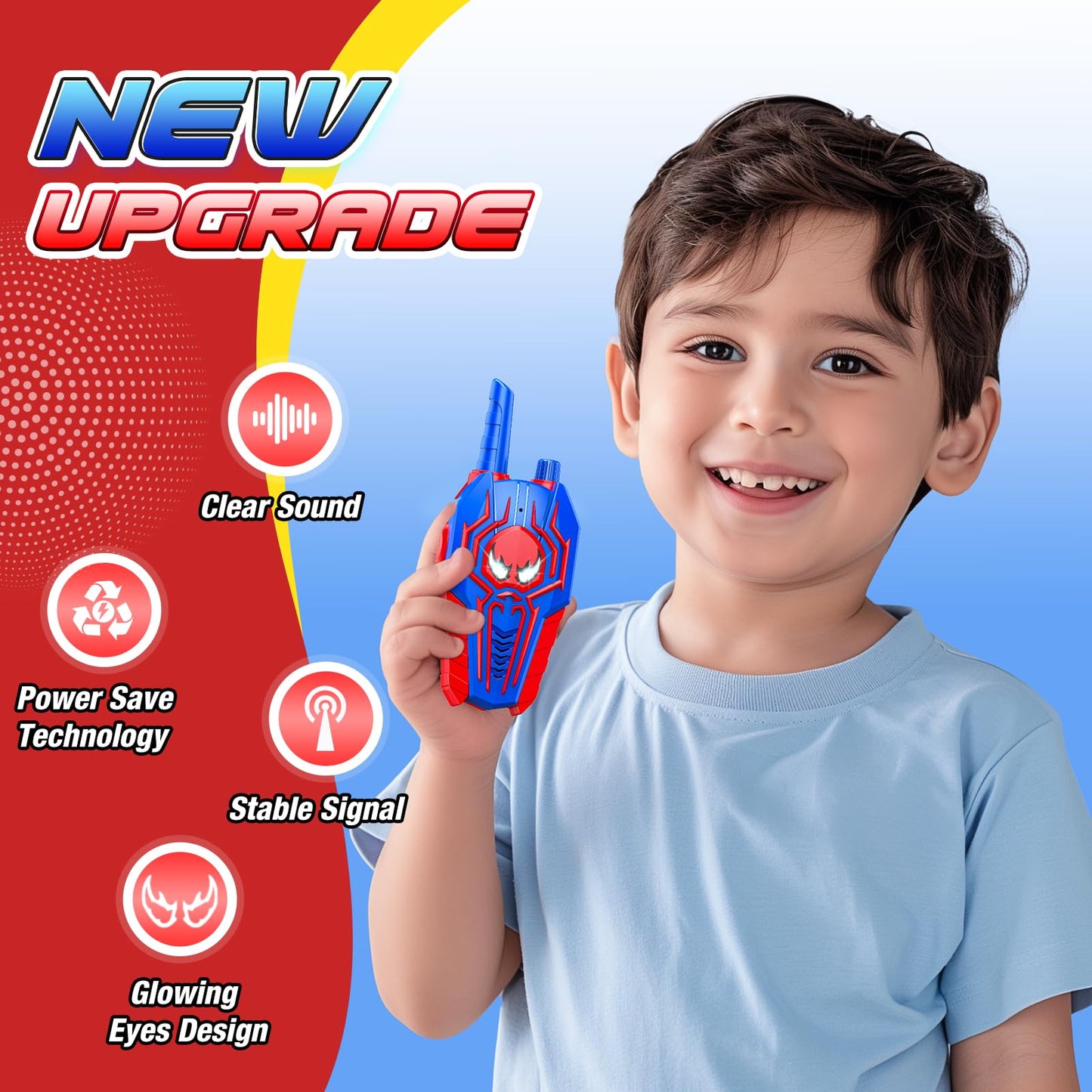 Walkie Talkies For Kids Ages 3-8: Toys Gifts For 3 4 5 6 7 8 9 10 Year Old Boys Kid Outdoor Camping 2 Way Radio Toy Easter Brith