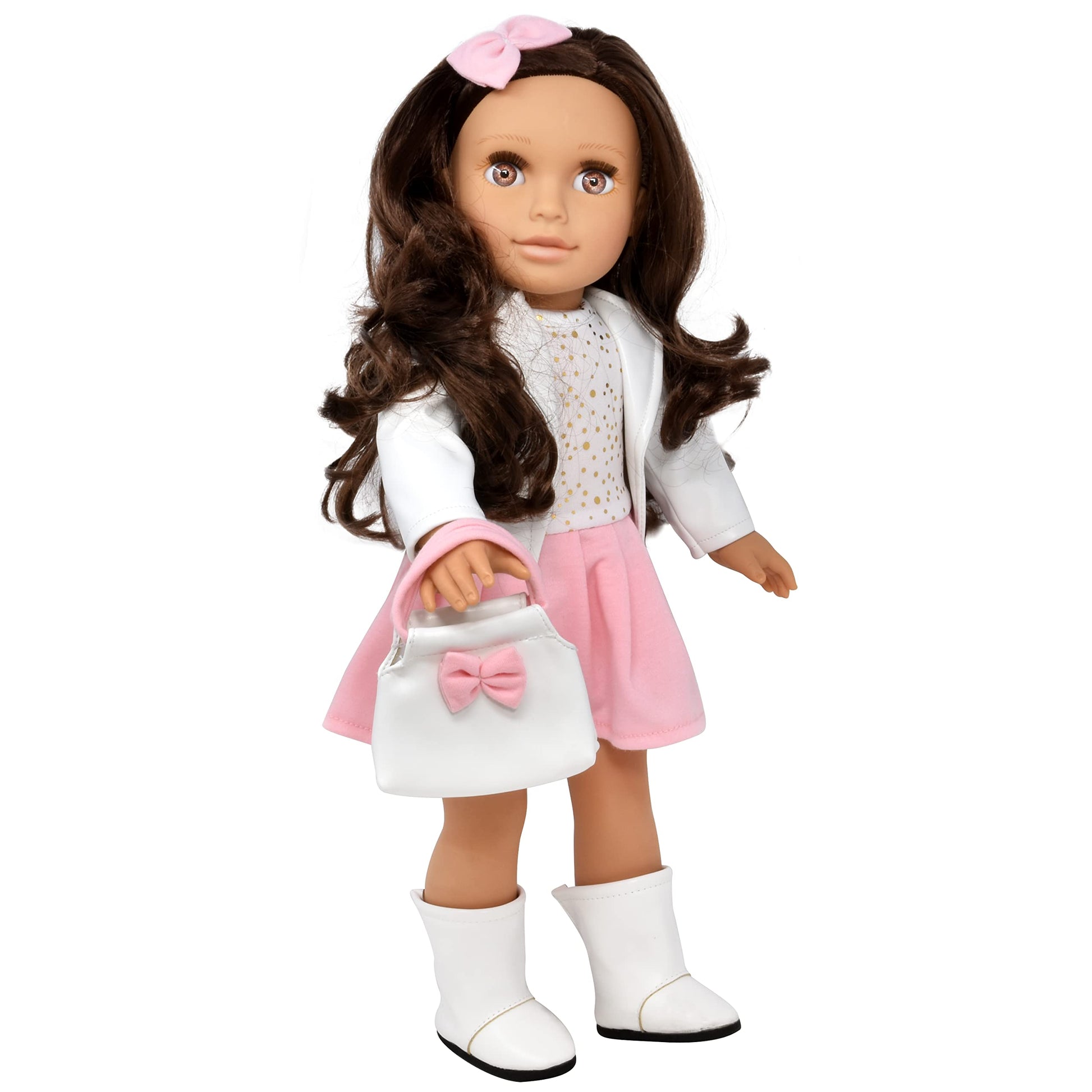 Gift Boutique 18 Inch Girl Doll, Fashion Doll With Fine Brown Hair For Styling Clothes Shoes And Accessories Princess Doll For G