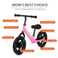 Birtech 12-Inch Toddler Balance Bike, Adjustable Seat, Pink, Model BT2003, No Pedals, Indoor/Outdoor Toy for Kids 2-6 Years Old