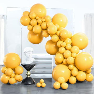 Partywoo Orange Balloons, 100 Pcs Goldenrod Balloons Different Sizes Pack Of 18 Inch 12 Inch 10 Inch 5 Inch Orangey Yellow Balloons For Balloon Garland Balloon Arch As Party Decorations, Orange-Y10