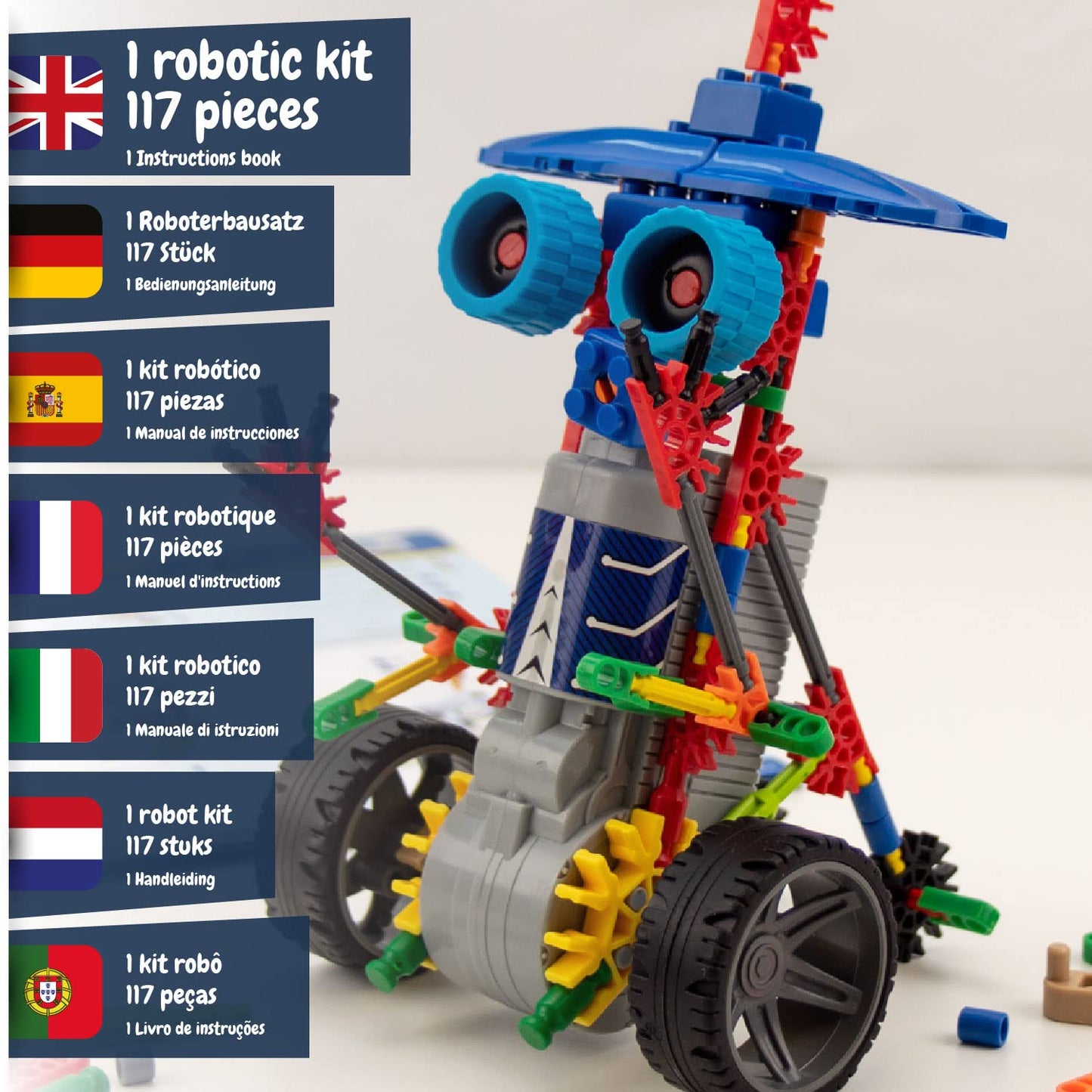 Science4You Deltabot Robot Toy Kit For Kids Age 8-12 - Stem 117 Pieces Robotics Kit, Build Your Own Robot Toy For Kids Age 8+, Educational Science Kits Diy Building Toys, Gift For Boys And Girls
