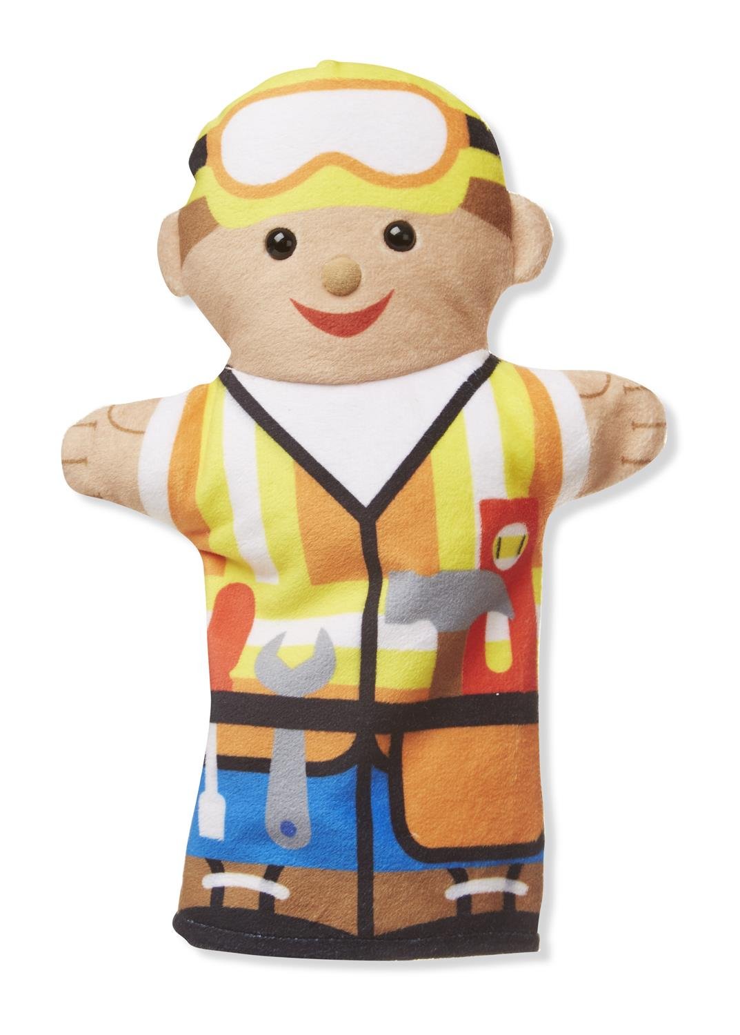 Melissa & Doug Jolly Helpers Hand Puppets (Set Of 4) - Construction Worker, Doctor, Police Officer, And Firefighter