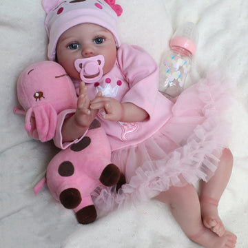 Charex Realistic Reborn Baby Dolls, Real Looking Lifelike Doll For Girls, 22 Inch Handmade Weighted Newborn Silicone Baby Doll With Accessories, Toy Gifts For Kids Age 3+