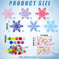 Jetec 30 Sets Snowflake Craft Kit for Kids DIY Winter Snowflake Make Your Own Snowflake Gem Sticker Pompoms Kits for Kids Winter