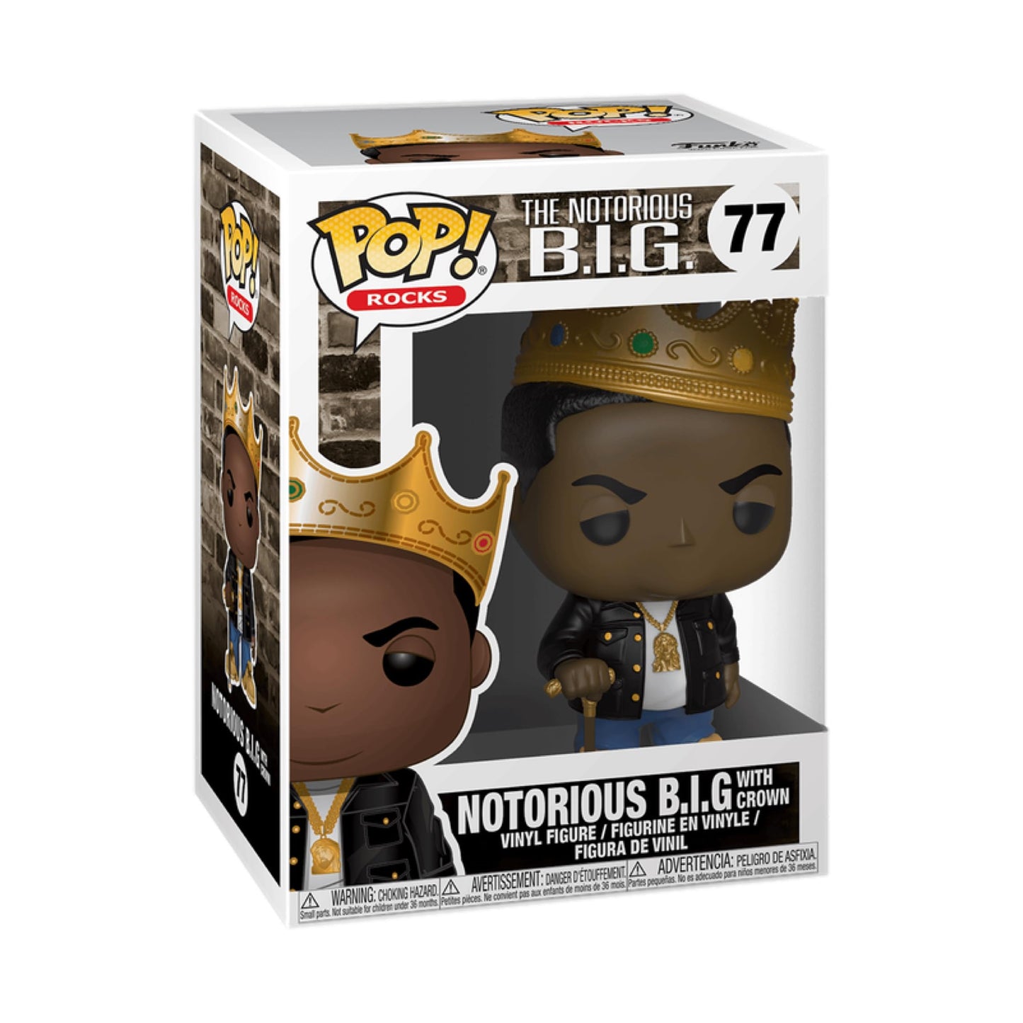 Funko Pop! Rocks: Notorious B.I.G. Bundle (2-Pack) B.I.G. With Crown #77 & In Jersey #78 Collectible Vinyl Figures