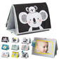 Tummy Time Toys High Contrast Baby Book. Fun, Interactive Crinkle Books for Babies with Baby Tummy Time Mirror & Soft Koala Teet