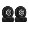 Injora 18-Spoke Moduwheel 1.3'' Beadlock Wheels With Xhx Pin Tires For Trx4M Scx24 1/18 1/24 Rc Crawler(Silver)