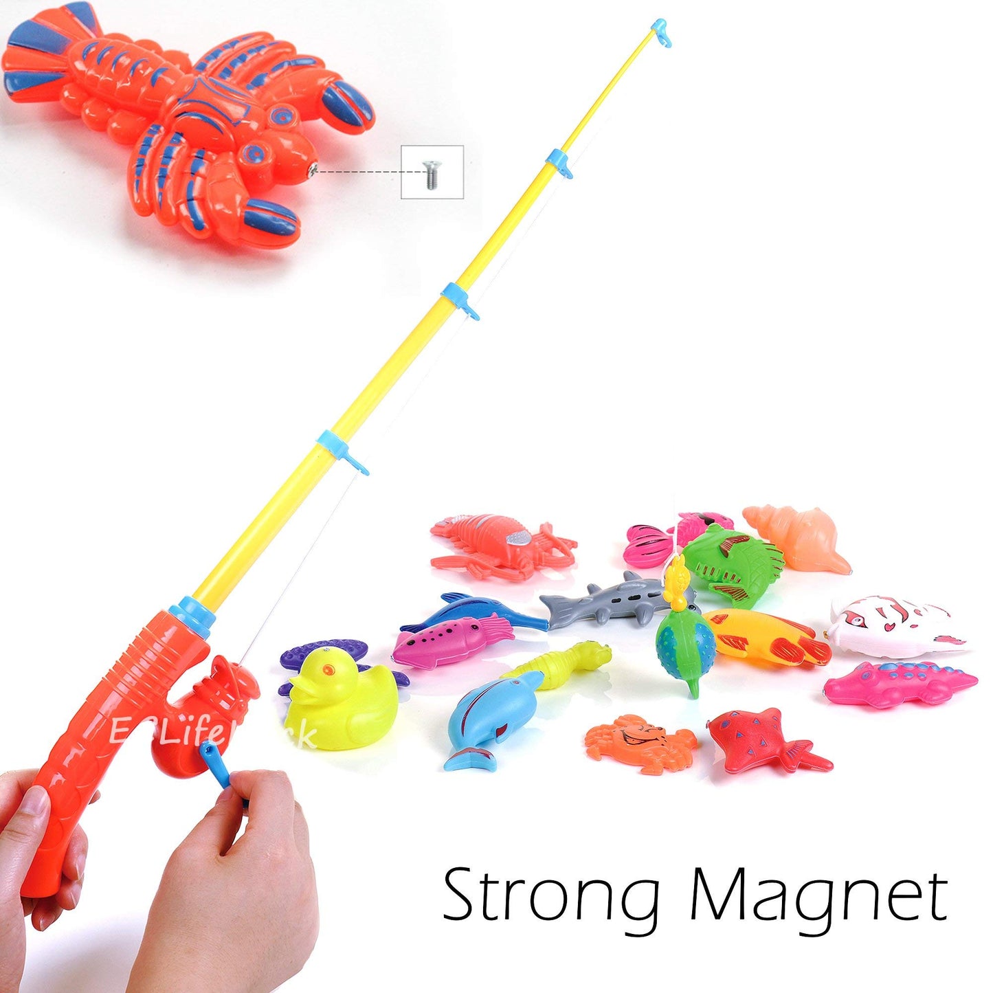 Cozybomb™ Magnetic Fishing Toy Pole 2 Pack For Replacement - No Fishes Are Included - Bathtime Carnival Toddler Education Teaching - Fishing Poles Rod (X-Large)