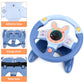 deAO Kids Steering Wheel Toy - Simulated Driving with Light & Music, Large, Blue, Model: deAO