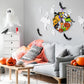 Winlyn 12 Sets Halloween Wreath Decorations Foam Halloween Wreath Signs Craft Kits Pumpkins Jack-O`-Lantern Owl Ghost Witch Bats Monster Stickers For Kids Art Gift Favors Trick-Or-Treaters Front Door