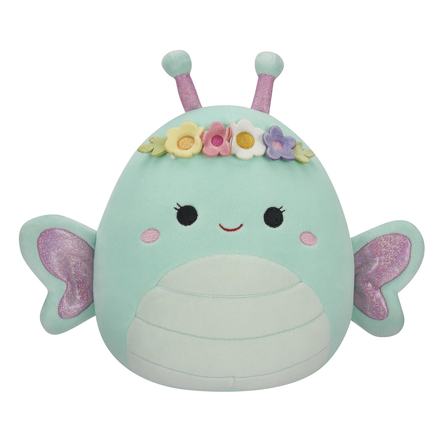 Squishmallows Original 8-Inch Plush - Reina Green Butterfly with Flower Crown, Soft Polyester Toy, Model SQER00879