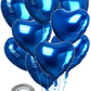 Cozofluv 25Pcs 18 Inch Blue Heart Balloons Helium Balloons Blue Heart Balloons Foil Blue Foil Balloons Heart Blue Birthday Decor
