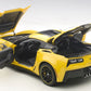 AUTOart 1/18 Model Car - 2016 Chevrolet Corvette C7 Z06 C7R Edition, Yellow/Black, Metal, Model 71260