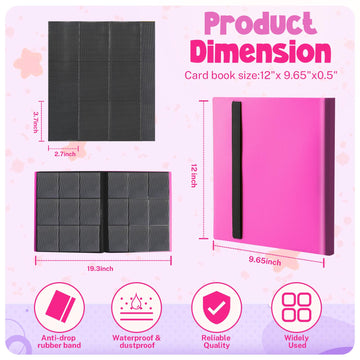 Card Binder  9 Pocket Trading Card Album Folder 20 Pages  360 Card Capacity Sports Card Binder  enhanced Card Binders Compatible with MTG  TCG  Baseball Cards (Rose Red)