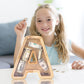 Wood City Letter Piggy Bank For Adults Boys Girls Kids, Wooden 9 Inch Large Personalized Bills And Coins Bank Money Box, Customi