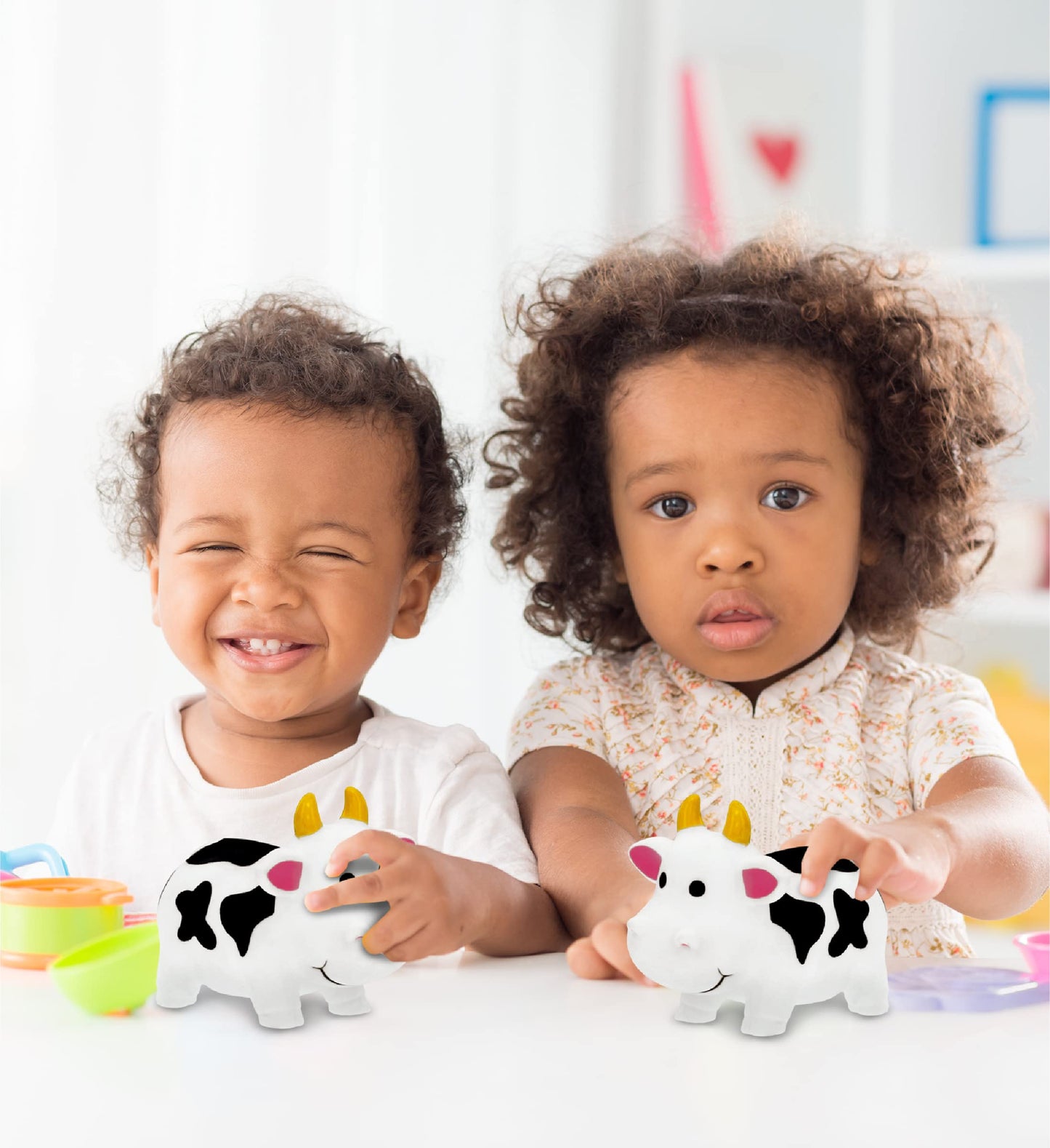 Dollibu Cow Bath Water Squirter Toy - Floating White Rubber Bath Toy, Cool Animal Squirting Bathtime Play Water Toy For Toddlers, Cute Farm Animal Bath Toys For Bathtub And Pool For Girls And Boys