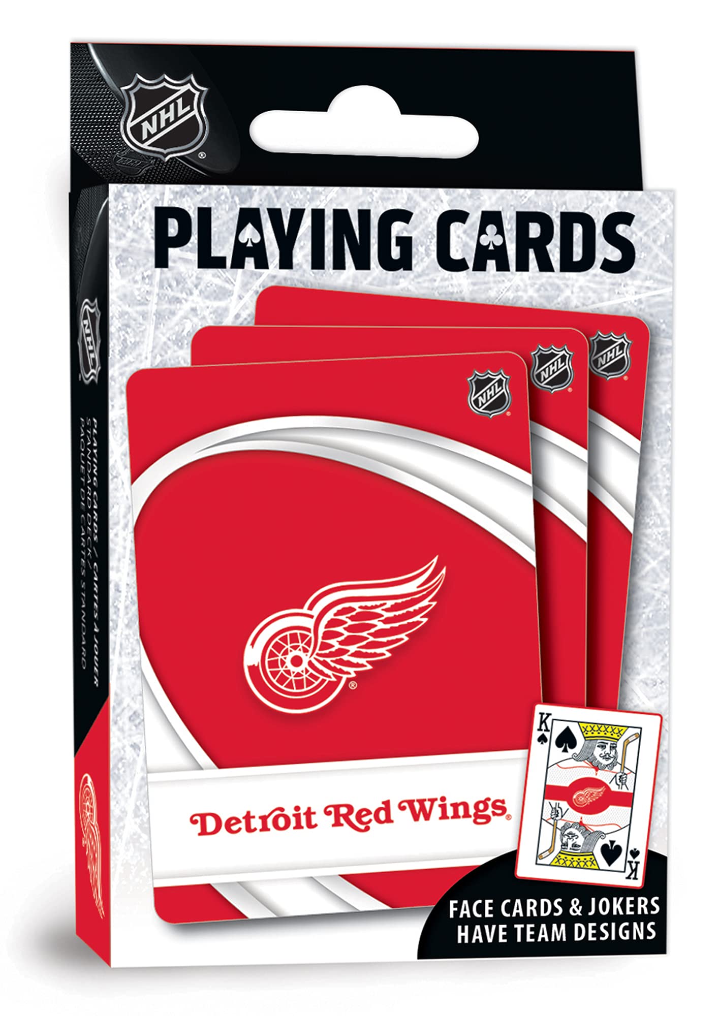 MasterPieces Family Games - NHL Detroit Red Wings Playing Cards - Officially Licensed Playing Card Deck For Adults, Kids, And Fa