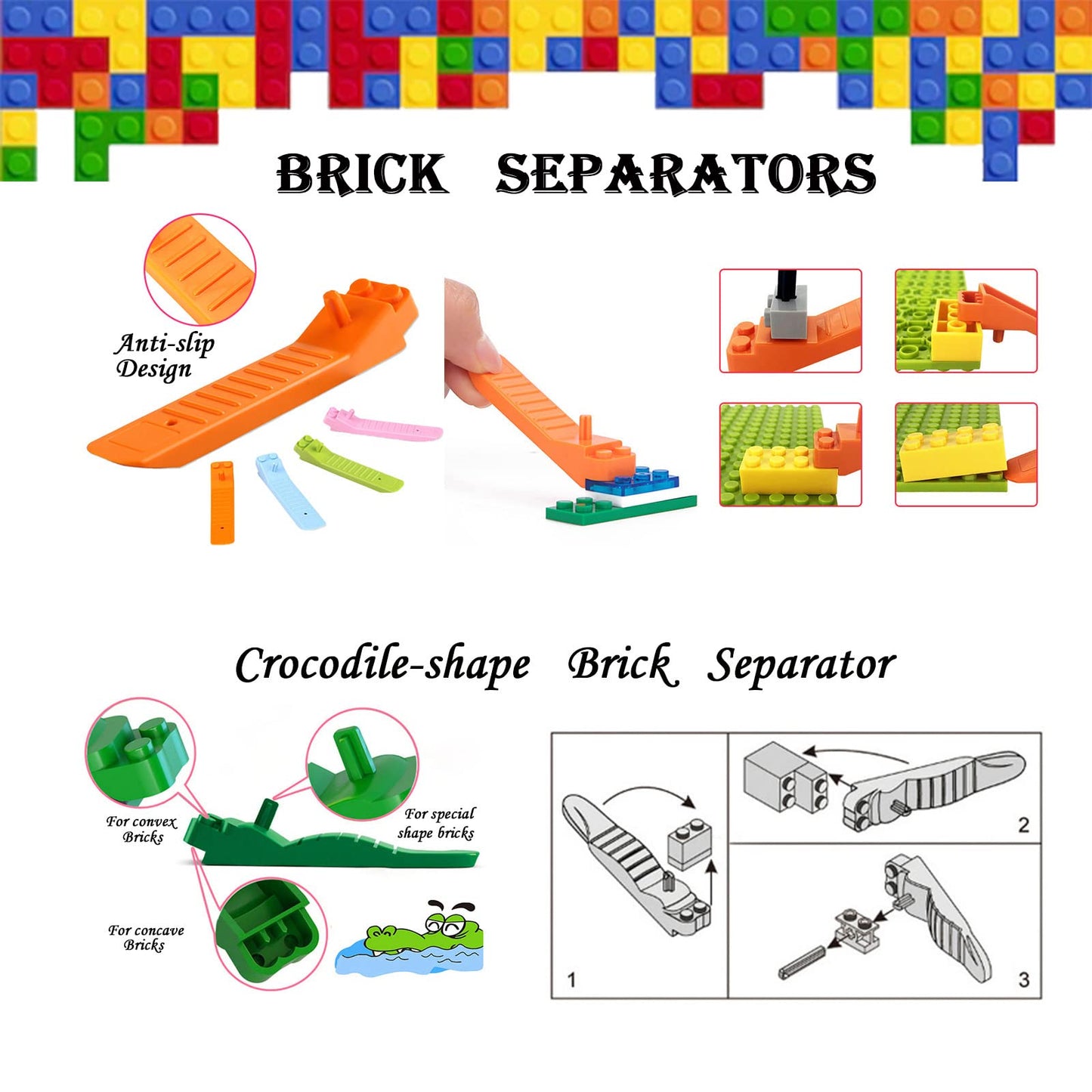 Sioytoer Building Blocks Tool Kit Brick Separator Tools Compatible With Lego &Technic Mini Blocks Tool Set Multi-Functional Hammer Pliers Tweezers Finger Protectors With Tin Box (Pink)