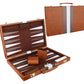 Backgn Set - Classic Board Game with enhanced Leather Case - Portable Travel Strategy Backgn Game Set for mature-themeds  Kids (15inch  Brown)