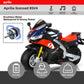 TCARAIWEN Aprilia Licensed 24V Kids Electric Motorcycle, Speed Up to 15mph Ride-On Motorcycle, Key Switch and Mp3 (24V Brushless
