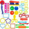 Oun Nana Playdough Tools Set For Kids,32 Pcs Play Dough Tools Kit - Molds, Rollers, Extruder, Cutter, Scissor, Random Color