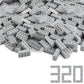 Feleph Basic Parts 320 Pieces 2X4 Light Gray Bricks Building Creative Play Blocks Set Toy Accessories Combine With Major Brick Brands (Gray Light)