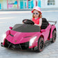 OLAKIDS 2 Seater Kids Ride On Car  12V 4WD Licensed Lamborghini Veneno Electric Vehicle with Remote Control  Toddlers Battery Powered Toy Gift with 2 Speeds  Rocking Mode  Music  USB  MP3 (Pink)